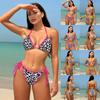 Винтажный пляжный купальник для отпуска, женский купальник с открытой спиной, трехточечный купальник Hulu, сексуальное бикини, тонкая строчка в различных цветах, пляжная одежда