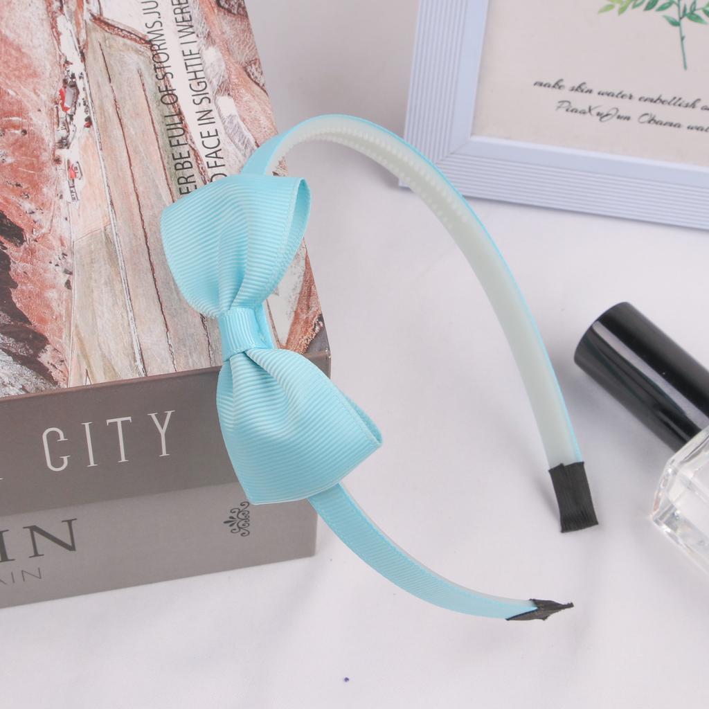 1PC Grosgrain Ribbon Hair Bows Headbands Girls Plastic Hairbands 3inch Bows Headband Children Kids Fashion Hair Aceessories