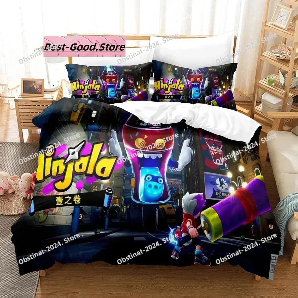 Игра Ninjala Комплект постельного белья Односпальный Двуспальный Полный Королевский Размер Размеры Комплект постельного белья Взрослый Детская спальня Пододеяльники 3D Печать Молодой