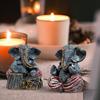 Beautiful Resin Ganesha Pair for Home Decor | Brings Prosperity - (Grey & Red, Pack of 2)