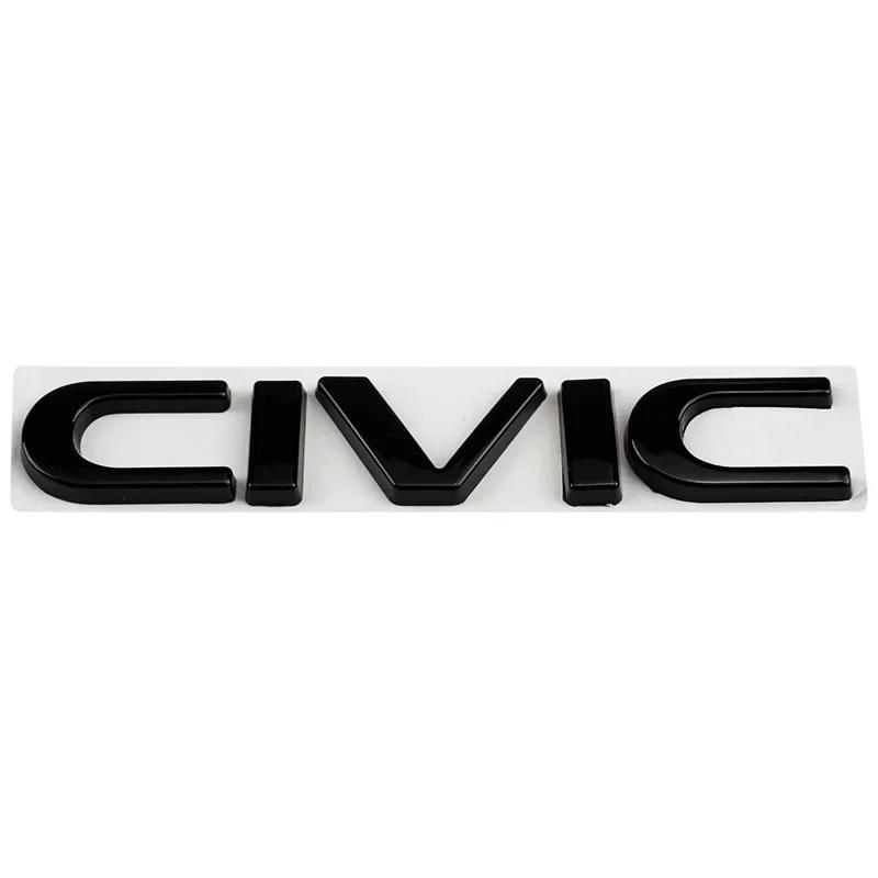 FIQ1 Honda Civic 3D Metal Car Stickers Side Fender Badge Styling Rear Trunk Emblem Decal 2011-2024 Exterior Accessories