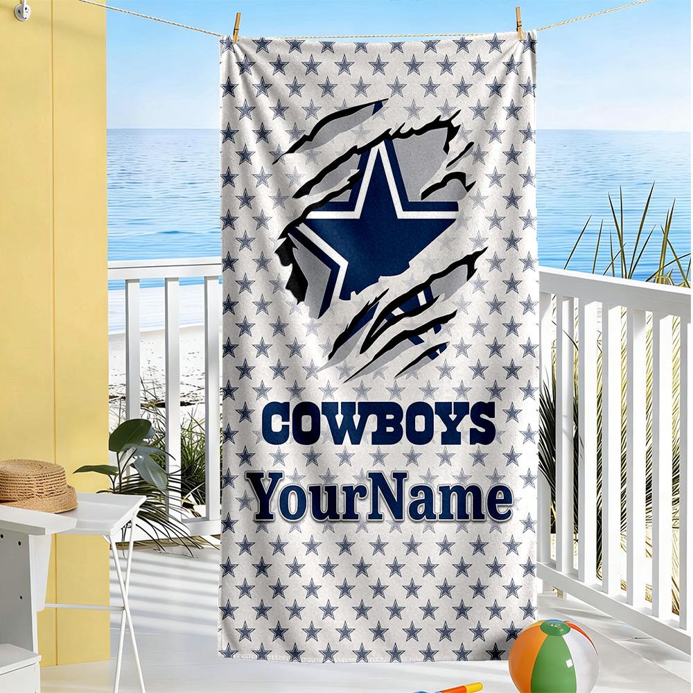 Dallas Customized Name Beach Towel Quick-Dry Soft Microfiber Ideal for Travel Outdoor Swim Pool Yoga Surf Camping Hiking Gym Gift Holiday