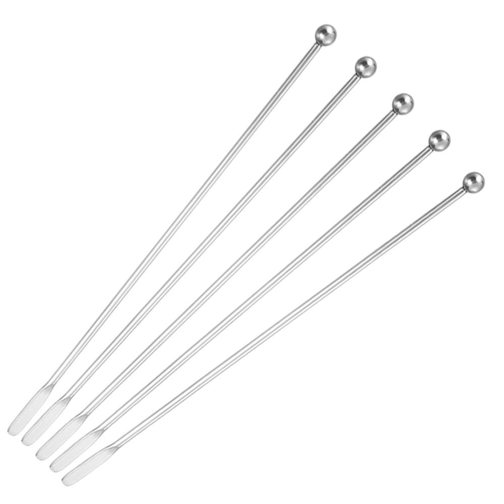 5Pcs Metal Cocktail Stirrers Made of High-Quality 304 Stainless Steel Suitable for Coffee And Beverage Mixing Ideal for Home