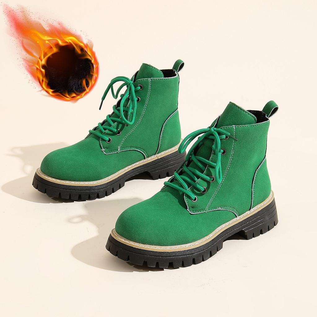 Женские ботинки Мартина на широкой платформе, ботильоны на массивном каблуке в британском стиле, универсальные зимние ботильоны разных цветов