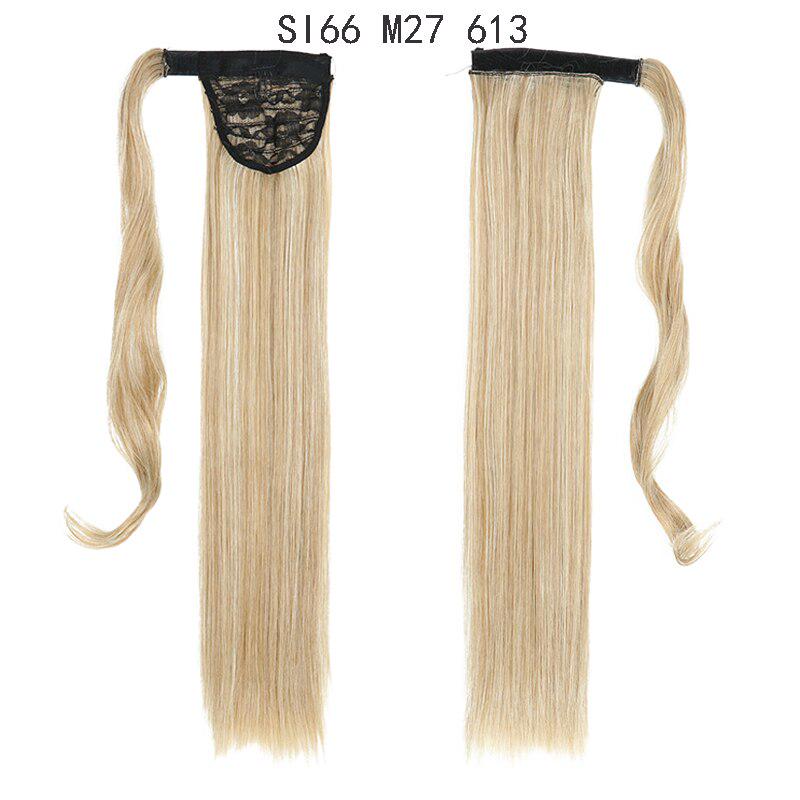 LISI HAIR Long Straight Wrap Around Clip In Ponytail Hair Extension Heat Resistant Synthetic Pony Tail Fake Hair