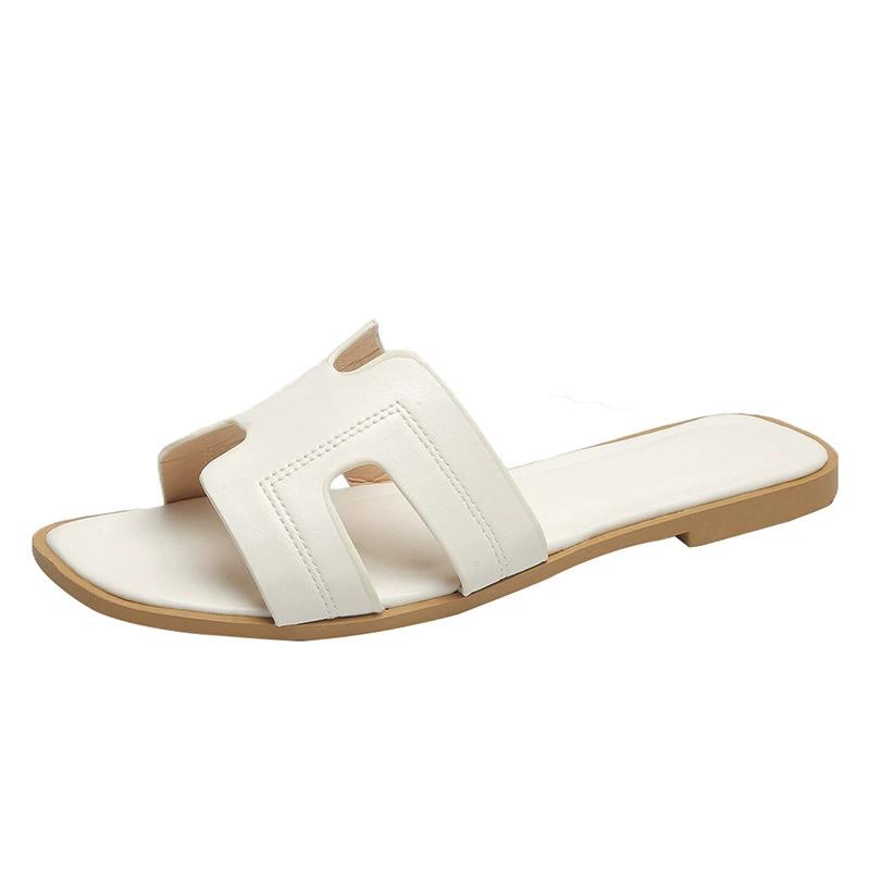 Большие размеры плоские повседневные тапочки женские летние новые пляжные тапочки