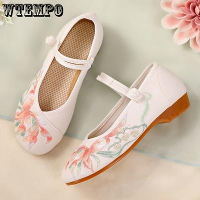 Женская обувь, древние ветровые туфли, обувь ханьфу, старая пекинская тканевая обувь, женская обувь с этнической ветровой вышивкой