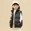 Winter Warm Girls Boys Cotton Lined Turtleneck Drawstring Zip Puff Vest Child Therme Waistcoat School Kids Outfit Tops 5-14Years