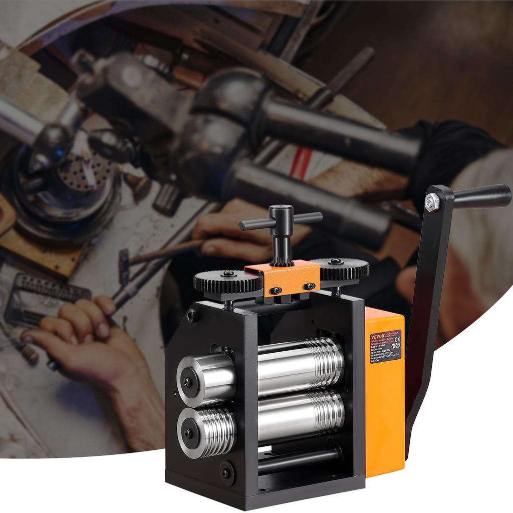 VEVOR Rolling Mill, 2.95"/75 mm Jewelry Rolling Mill Machine, 1: 2 Gear Ratio, 3-in-1 Multi-function Rolling Mill