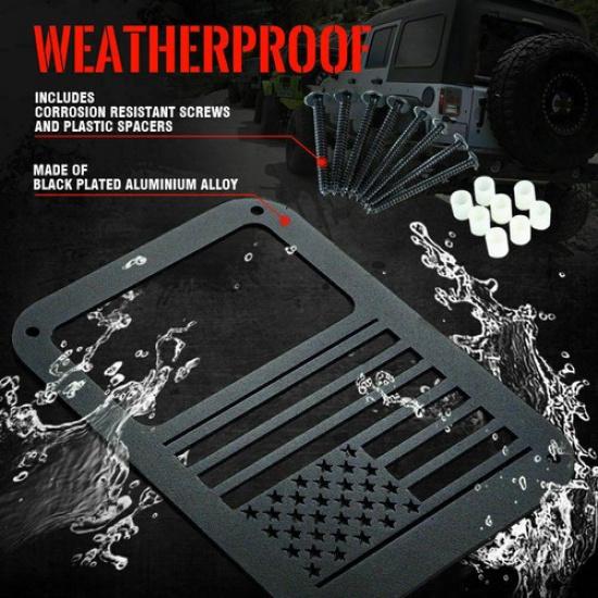 Black Tail Light Guards Covers Protector for Jeep Wrangler JK 07-17 Accessories