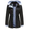 Women's Outdoor Hiking Jacket Lightweight Water Repellent Windbreaker with Hood and Rain Cover Raincoat for Running Walking Casual Outerwear,