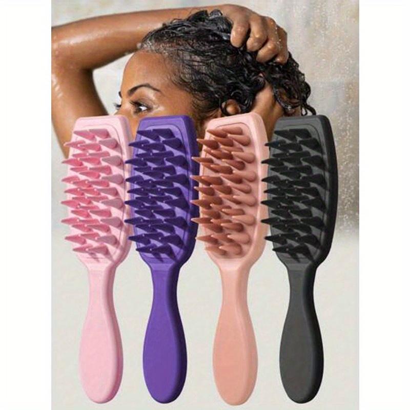 1/4 Pieces Pink Hair Comb Set - Multifunctional Hair Comb, Wide Tooth Comb, Fine Tooth Comb, Mouse Tail Comb And Double Headed Comb
