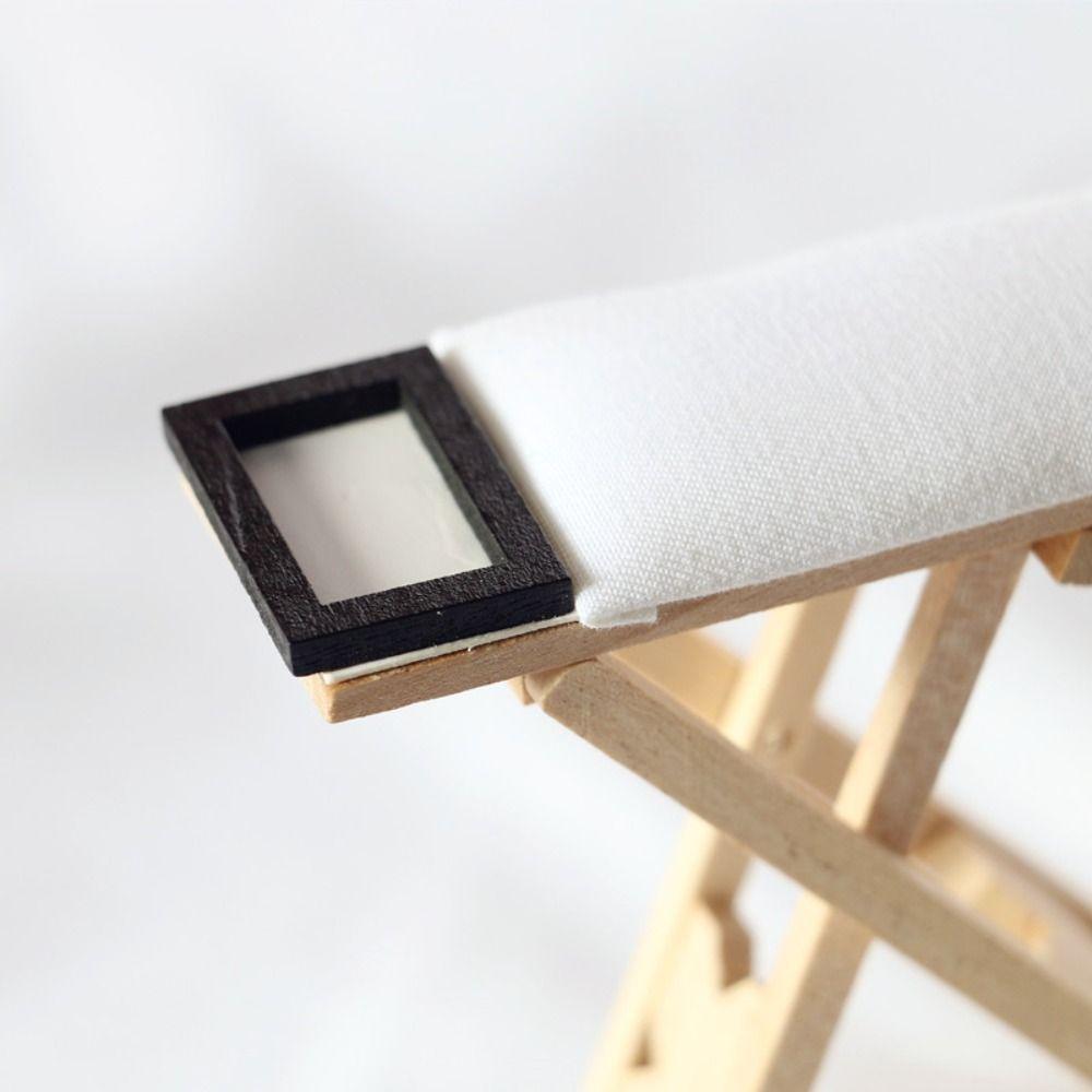 Смола Кукольный домик Миниатюрный Деревянный Гладильный Стол Металлический Кукольный домик Миниатюрная Мебель Девочки