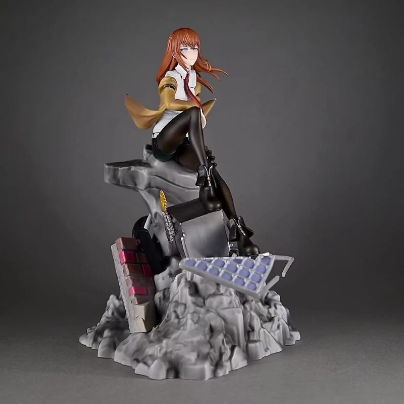Макисе Курису Steins Gate GK Статуэтка Аниме Фигурка 25,5 см Раскрашенная версия С каменным основанием Настольное украшение Подарок для фанатов аниме