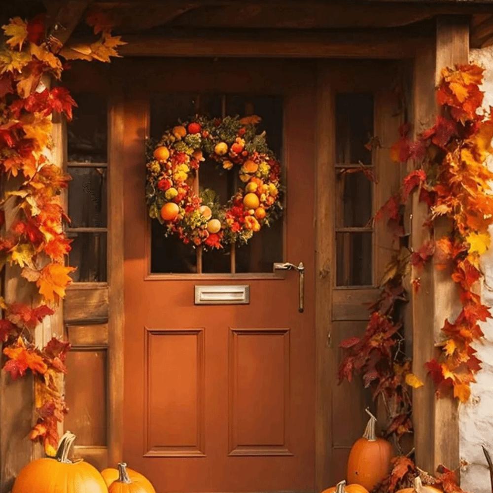 1.7m Red Autumn Maple Leaves Creative Fake Autumn Vines Maple Leaf Plant Decoration Fall Decor