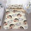 Crayon Shin-chan Modern Style Quilt Cover Pillowcase Large Cartoon Bedding Set, Home Bedroom Room Decoration, Boy and Girl Gifts