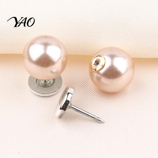 Quick Fix Buttons for Sewing 5Pcs Fake Pearl Clothing, Removable Decorative Brooch Pins, No Cardigans Sew Safety Pins Shirt Neckline Embellishment,