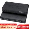1 In 4 Out 4K HDMI Splitter HDMI Switcher Compatible Adapter HD 1080p Video Converter for PS4 DVD HDTV PC Laptop Monitor Projector