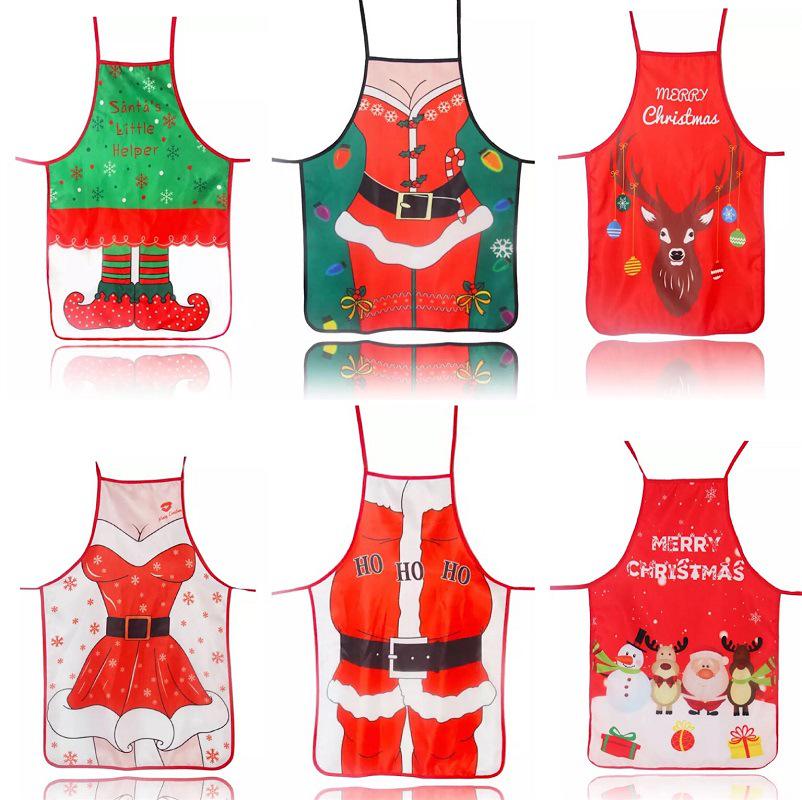 Creative Sexy Aprons Navidad Pinafore Couple Sexy Uniforms Kitchen Home Christmas Apron CDN