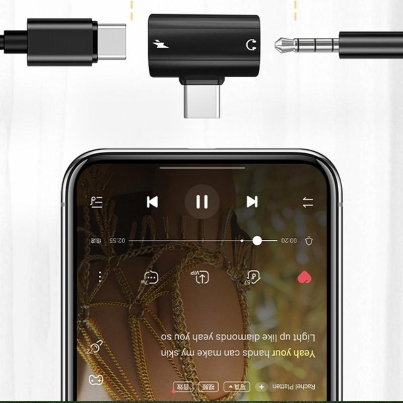 Адаптер USB C на 3,5 мм для наушников и зарядных устройств с 3,5 мм портом для наушников, быстрая зарядка PD60W, дизайн из алюминиевого сплава