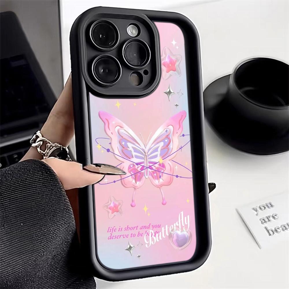 Мягкий чехол для телефона Angel Eye TPU для Samsung A05 A13 A23 A53 A14 A24 A34 A54 A15 A25 A35 A55 S20 S23 FE S24 Ultra Ae68 Бабочка цветок милый дизайн