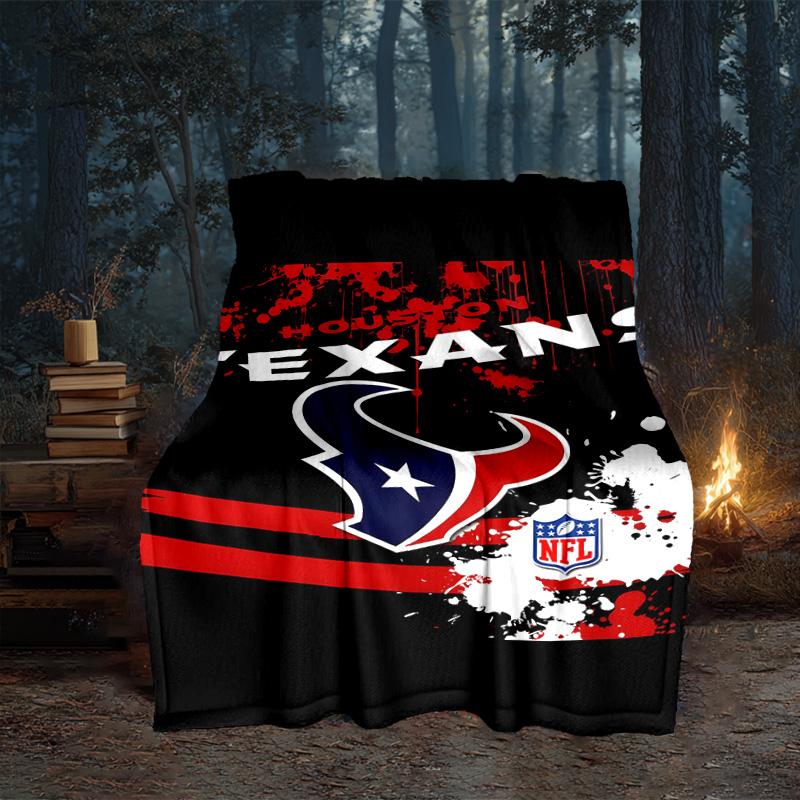 basketball Texans Logo Blanket Flannel Throw for Sofa, Travel, Camping, Livingroom, Office, Chair and Bed Soft and Warm Holiday gifts