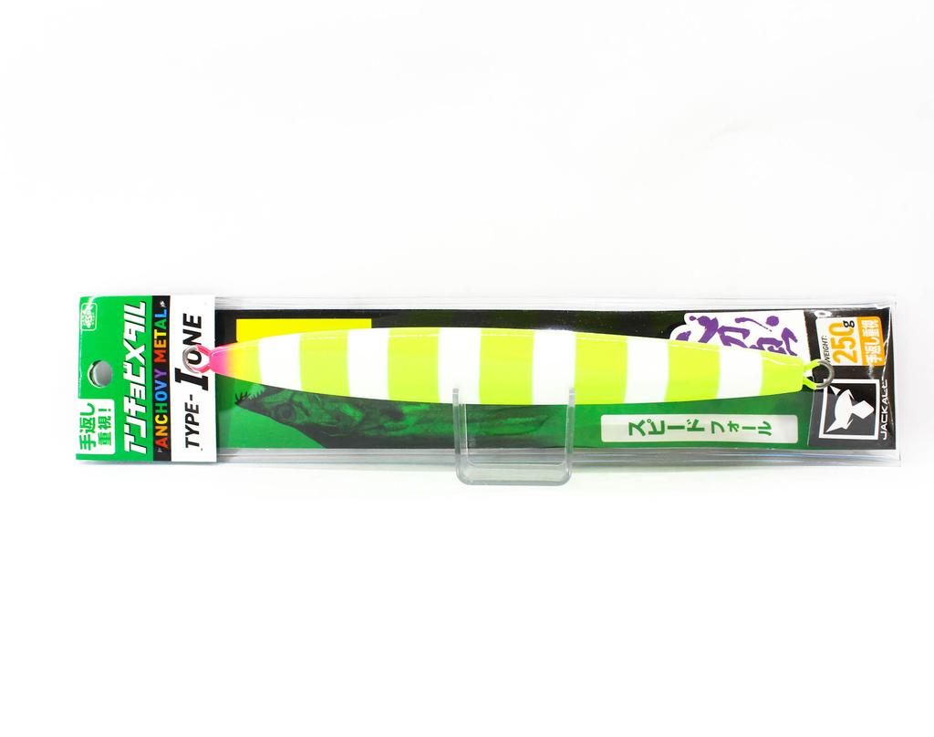 Jackall Металлический джиг-приманка Anchovy Type 1 Standard 250 грамм Chart Glow (7172)