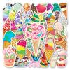50 Photos Ins Style Series Cartoon Ice Cream Doodle Creative Laptop Guitar Water Cup DIY Decoration Stickers