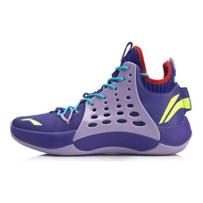 Баскетбольные кроссовки Li Ning Sonic 7 с противоскользящим покрытием, прочные, среднего размера, мужские кроссовки, фиолетовые ABAP019-3
