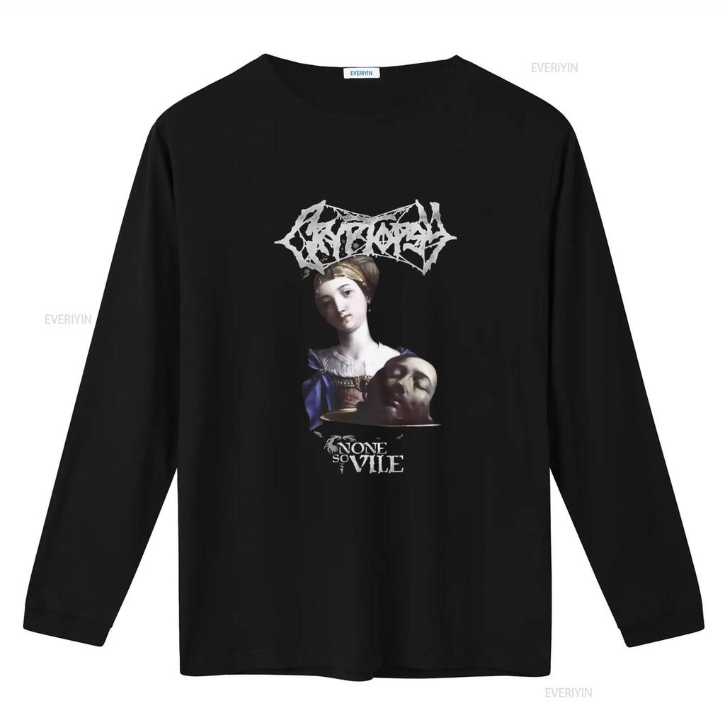Mens Cryptopsy None So Vile Gothic Art Print T Shirt X Large Black vintage Washed designer clothes Versatile streetwear Unisex