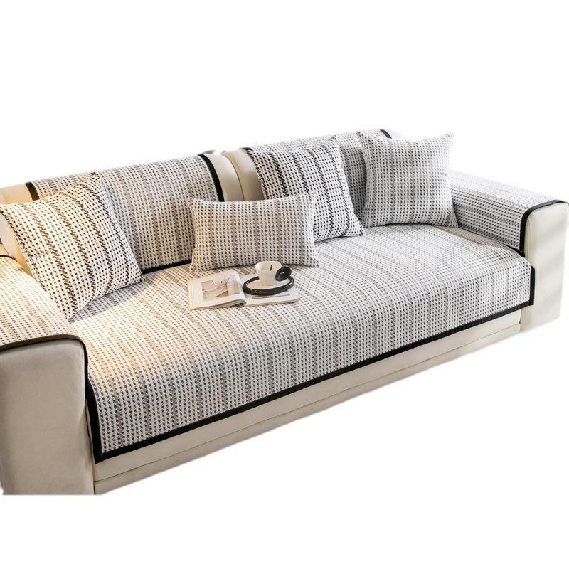 Light Luxury High-End Sofa Cushion Chenier Four-Season Universal  New Non-Slip Leather Seat Cushion Sofa Cover Cover