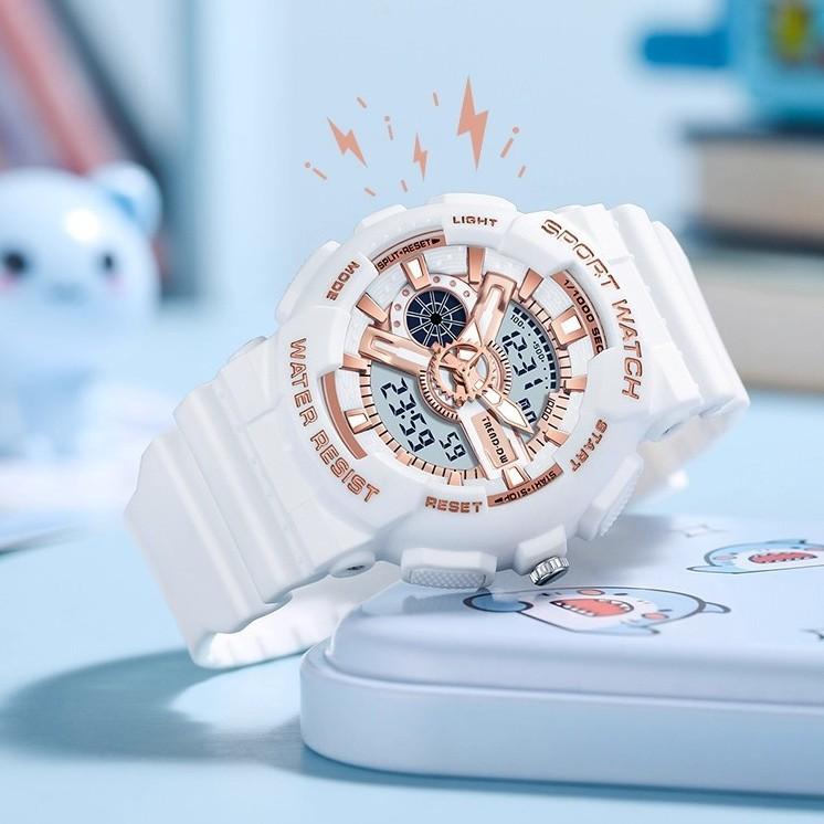 Watch Female Student Simple Dual Display Movement Electronic Watch Waterproof Multifunctional Sports Watch