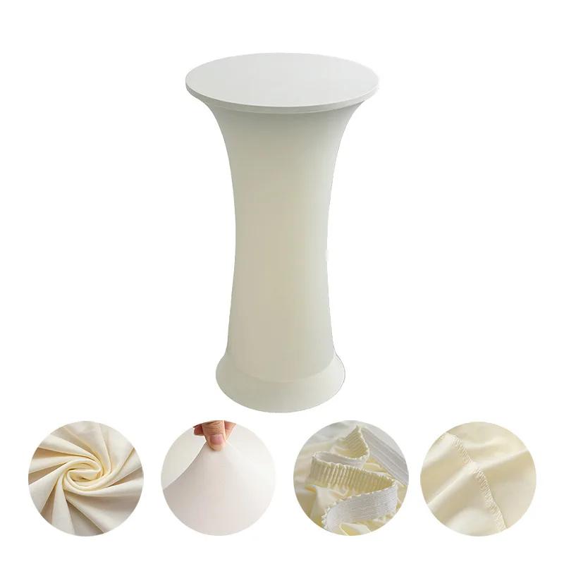 Cocktail Round Tablecloth L Spandex Stretch High Top Round Table Cover for Wedding Banquet Birthday Outdoor Party Bar Fair Table