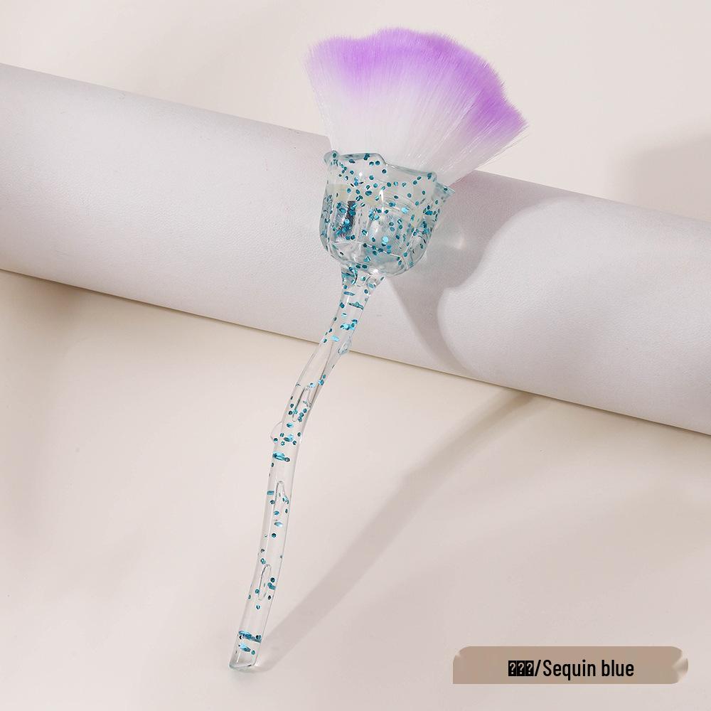 Кисть для удаления пыли с ногтей «Роза» с мягкой щетиной - Доступно несколько цветов