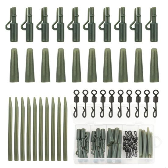 40 шт./компл. набор принадлежностей для ловли карпа с ящиком для хранения портативные металлические вертлюги мягкие трубки рукава комплект снастей для ловли карпа