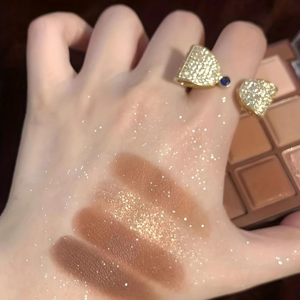 Девятицветные тени для век с тонким мерцающим жемчугом, ежедневные земляные цвета, палитра теней для век «Спящий шелкопряд», осветляющая макияж