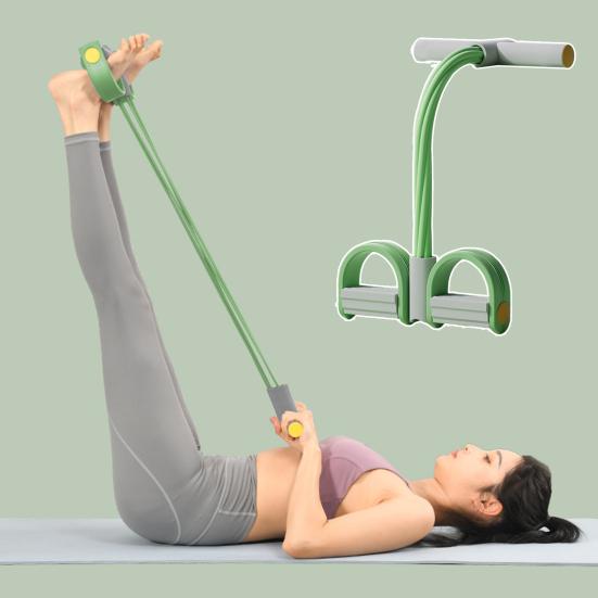 Multifunctional Pedal Resistance Band Strong Elastic Pull Yoga Tension Rope with Handle Muscle Strength Training Fitness Equipment for Abdomen