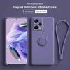 Luxury Liquid Silicone Metal Ring Holder Phone Case with Lanyard for VIVO S7 S12 S9 S10 X50 X60 X70 Pro Back Cover with Lanyard Shockproof