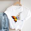 Tee Top Women Print Summer Fashion Tshirt Dandelion Butterfly Plant Clothing Casual Short Sleeve Lady Female Graphic T-shirt