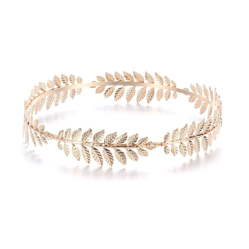 Тиара Головной убор Повязки для волос Золотые листья Венок Листья Обруч для волос Свадебная Корона для волос Свадебные Повязки на голову