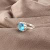 Ювелирные изделия из драгоценного камня голубой топаз, кольцо из стерлингового серебра 925 пробы, красивое серебряное кольцо ручной работы для подарка, кольцо с топазом в стиле бохо для женщин
