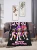 Huntrix Kpop Demon Hunters Chibi Squad Soft Blanket Plush Bedding Throws Flannel Bedspread Sofa Cover for Bedroom