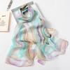 New Women's Air Conditioning Thin Silk Scarf  Silk Emulated Silk Versatile Silk Scarf  Sun Protection Scarf  Colorful Scarf