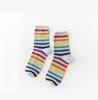 Новые женские носки 1 пара длинные хлопковые радужной расцветки в полоску с принтом новинка модные женские осенние носки