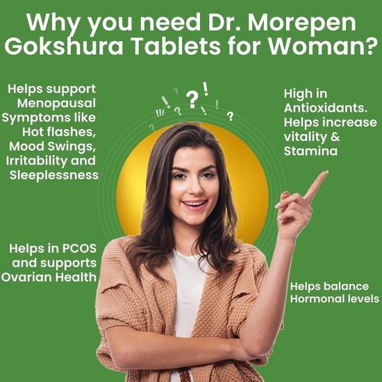 DR. MOREPEN Gokshura Tablets | 1000 mg Tribulus Terrestris | Overall Wellbeing for Men & Women - (60 Veg Capsules)
