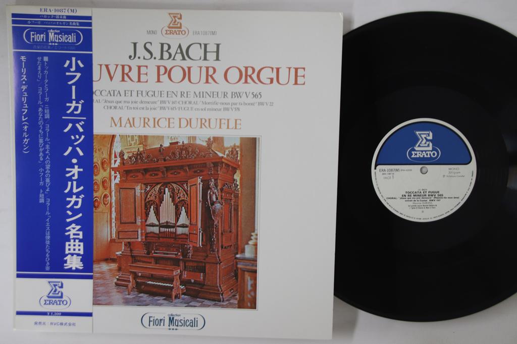 LP Record MAURICE DURUFLE - J.s.bach L'oeuvre Pour Orgue ERA1087 ERATO 1976 Japan Obi Classical Used