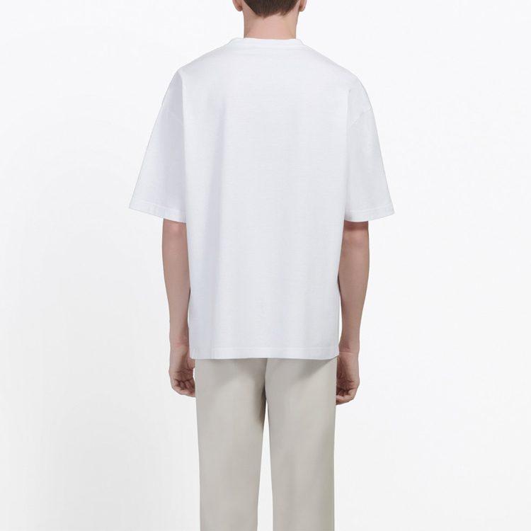 Balenciaga Мужская футболка с круглым вырезом, умеренный прямой крой 570803TEV489044