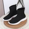 Модные носки, женская обувь на платформе, вязаные ботильоны, женская повседневная спортивная обувь, эластичные плетеные ботинки, женская обувь на блочном каблуке