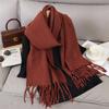 Luxury 2 Colours Cashmere Scarf Women Autumn Winter Shawl Pashmina Handkerchief Lady Pareo Soft Outdoor Windproof Travel Bufanda