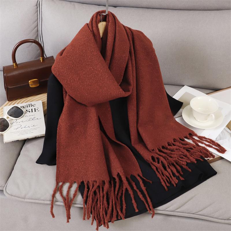 Luxury 2 Colours Cashmere Scarf Women Autumn Winter Shawl Pashmina Handkerchief Lady Pareo Soft Outdoor Windproof Travel Bufanda